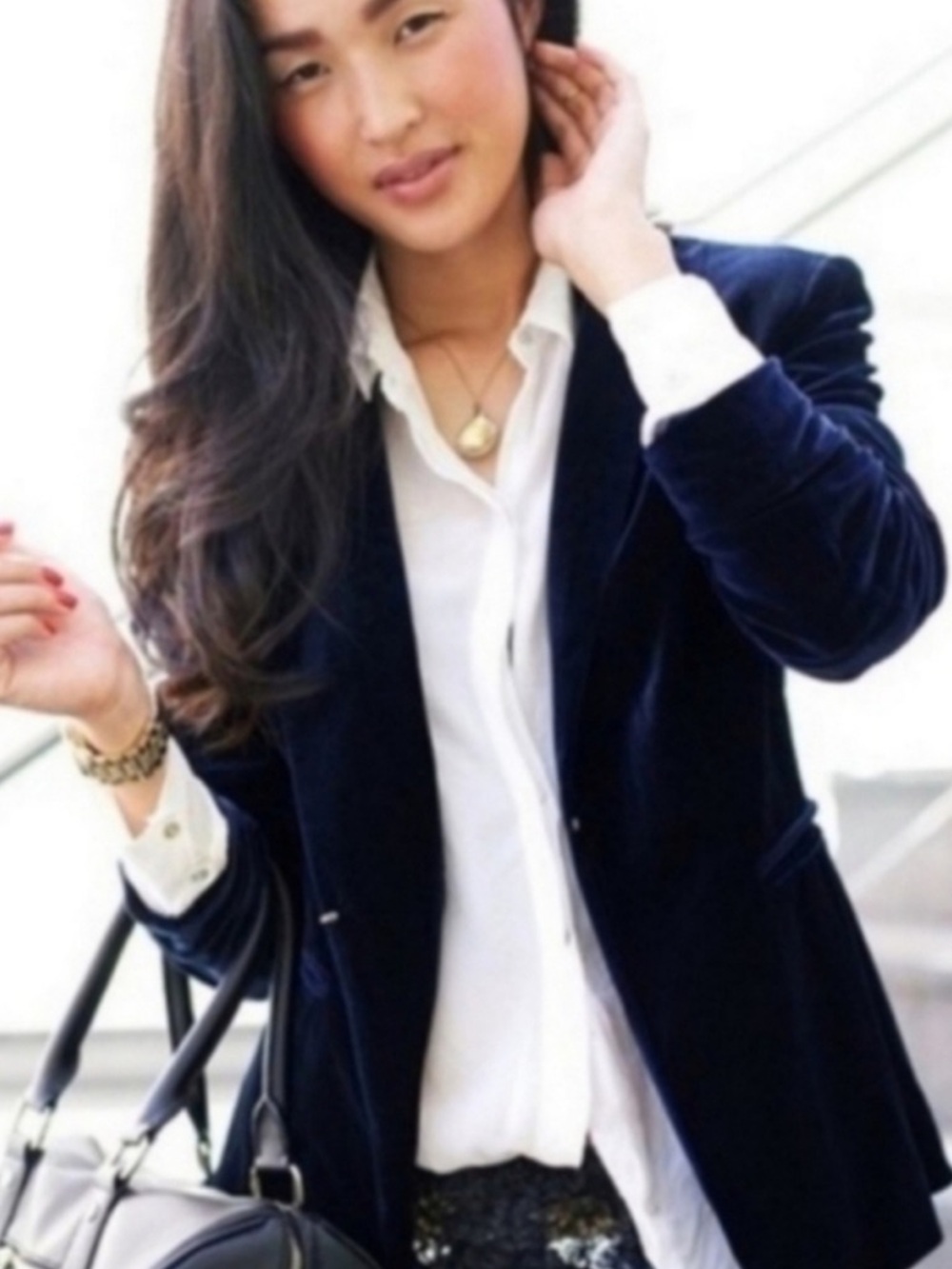 J Crew Eden Velvet Blazer Navy Indigo Shawl
Collar Size 12 - Picture 2 of 12